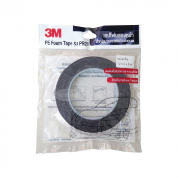 3M PW21 เทปโฟมสองหน้า 12 มม. x 5 ม. (48 ม้วน/แพ็ค)