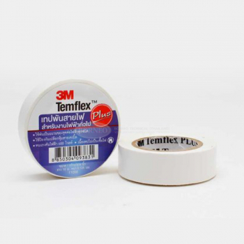 3M เทปไฟฟ้า 3/4"x10ม.สีขาว (10 ม้วน/แพ็ค, 100 ม้วน/กล่อง)