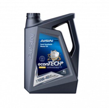 AISIN econTECH+ Semi Synthetic Motor Oil 10W-40 SN PLUS 4L (4 Gallons/Carton)