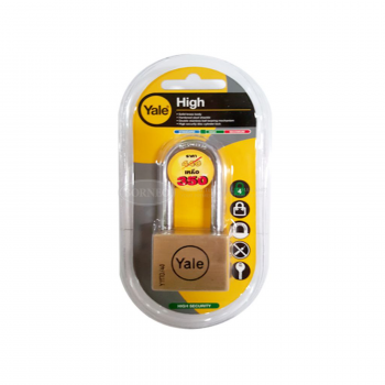 Yale BD40L YALE BRASS DISC PADLOCK 40mm. LONG SHACKLE PACK 1 (1 Set/Pack)