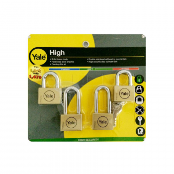 Yale BD45SS2LS2P4 YALE BRASS DISC PADLOCK 45SSx2 & 45LSx2,KA,P4 (1 Set/Pack)