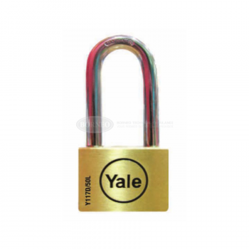 YALE BD50L BRASS DISC PADLOCK 50mm. LONG SHACKLE PACK 1 (1 ea/Pack)