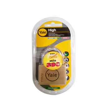YALE BD50 BRASS DISC PADLOCK 50mm. STANDARD SHACKLE PACK 1 (1 Set/Pack)