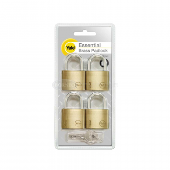 Yale YE40P4 Padlock 40mm-Solid Brass (4pe/pk) keyalike