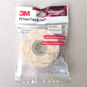 3M  PW21 เทปโฟมสองหน้า 24มม.x3ม. สีขาว  ( 20ม้วน/กล่อง)