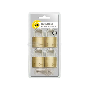 Yale YE40P4 Padlock 40mm-Solid Brass (4pe/pk) keyalike
